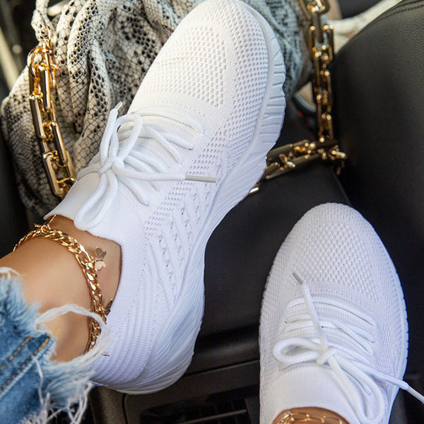 Lightweight Mesh Lace Up Sneakers