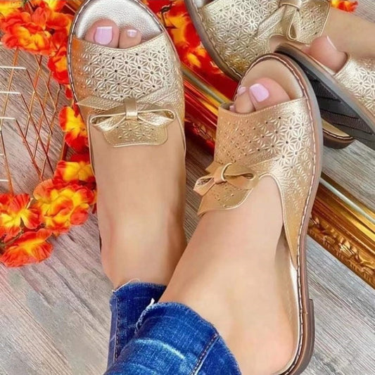 Summer Tassel Bow Flat Slippers