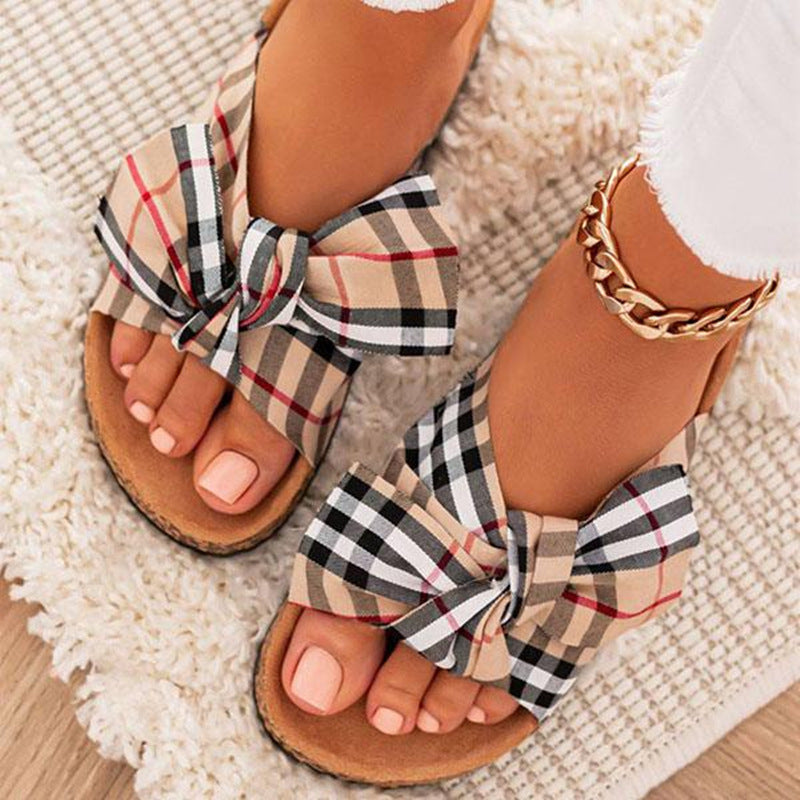 Bowknot Lattice Slippers