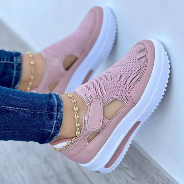 Casual Soft Sole Velcro Platform Sneakers