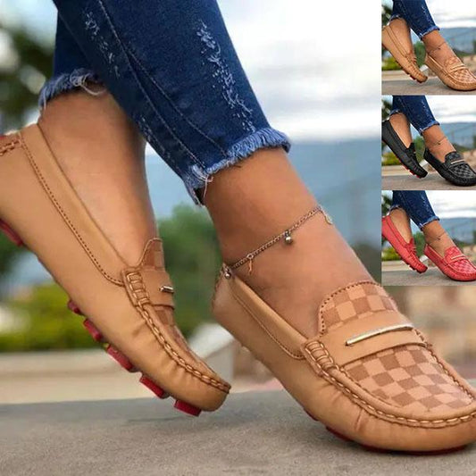 Women Faux Leather Lace-up Loafers