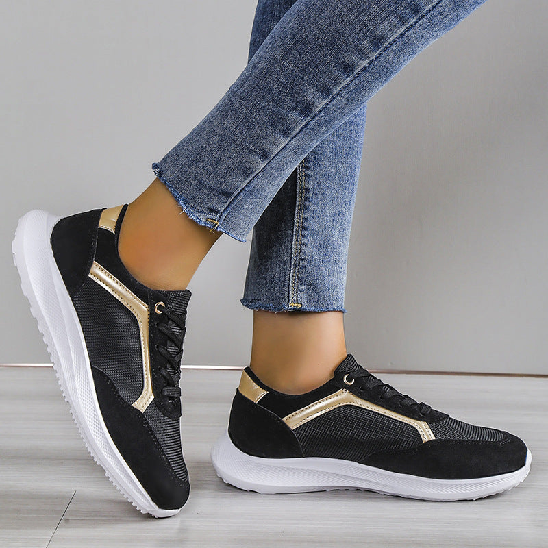 Casual Lace-up Color Matching Sneakers