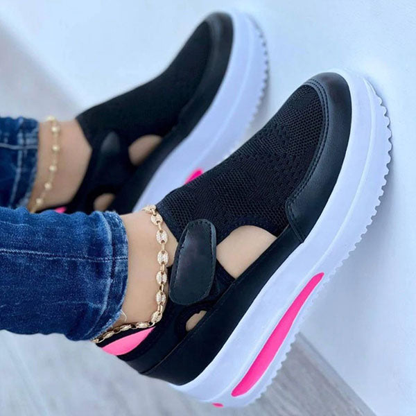 Casual Soft Sole Velcro Platform Sneakers