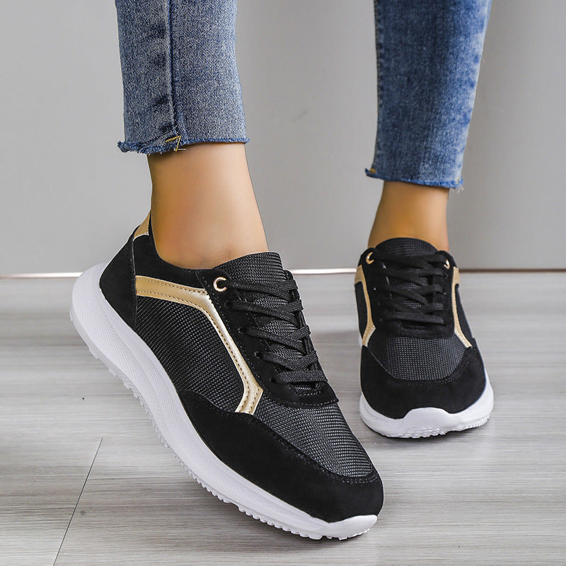 Casual Lace-up Color Matching Sneakers