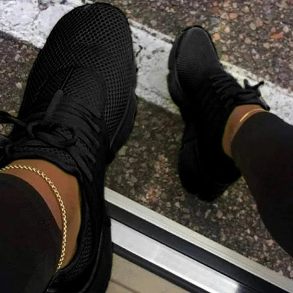 Knitted Lace-up Sneakers