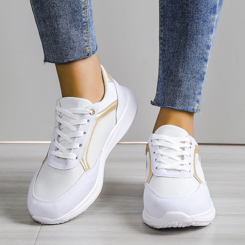 Casual Lace-up Color Matching Sneakers