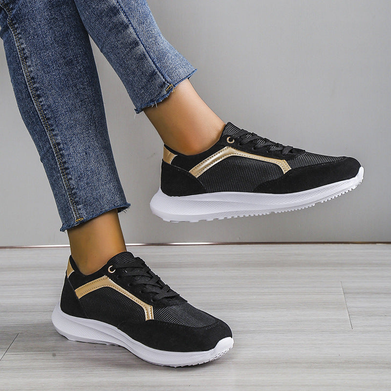 Casual Lace-up Color Matching Sneakers