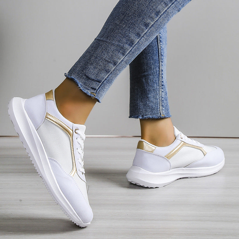 Casual Lace-up Color Matching Sneakers