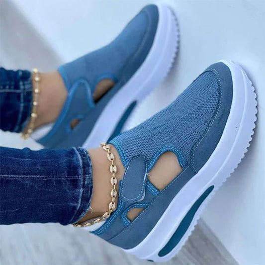 Casual Soft Sole Velcro Platform Sneakers