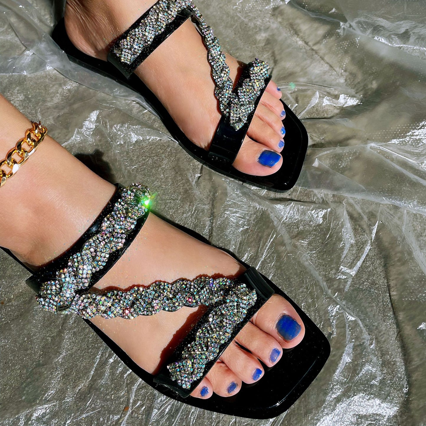 Bling Diamond Flat Sandals