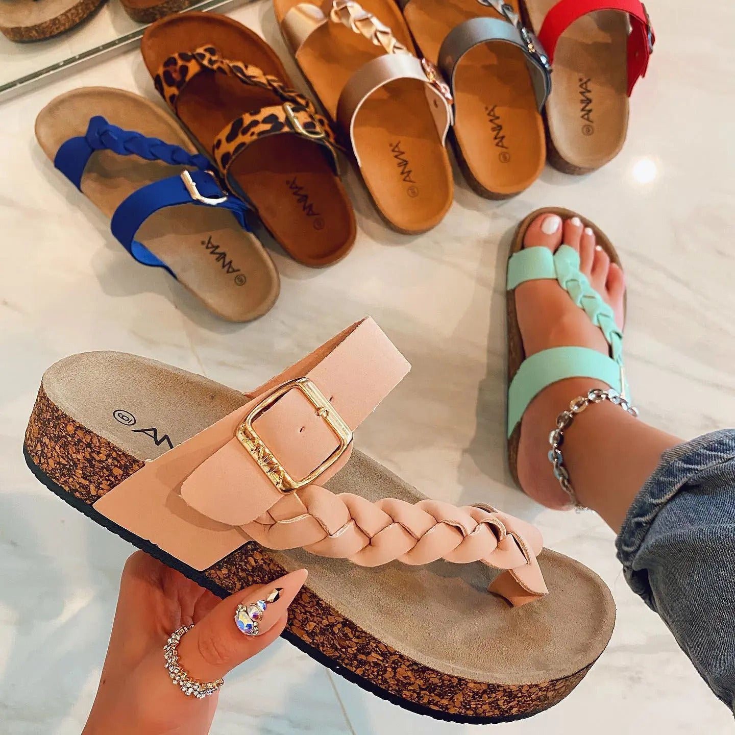 Summer Cork Beach Sandals