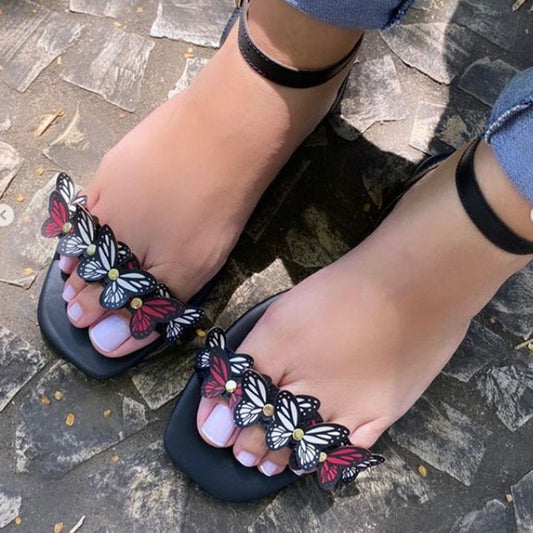 Butterfly Deco Flat Sandals