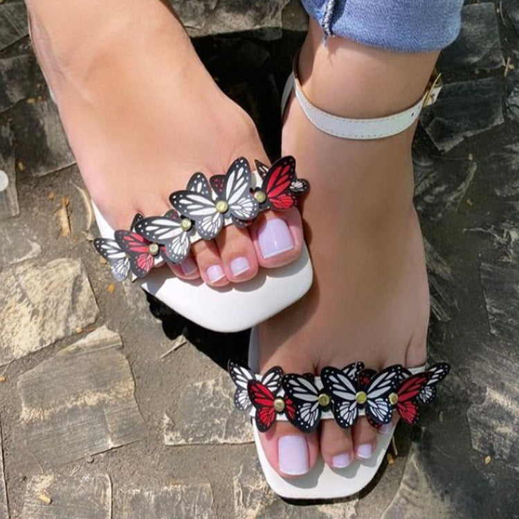 Butterfly Deco Flat Sandals