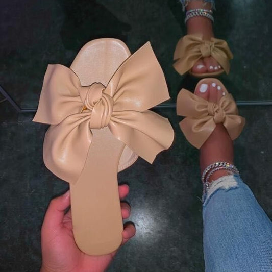 Summer Big Bow Beach Slippers